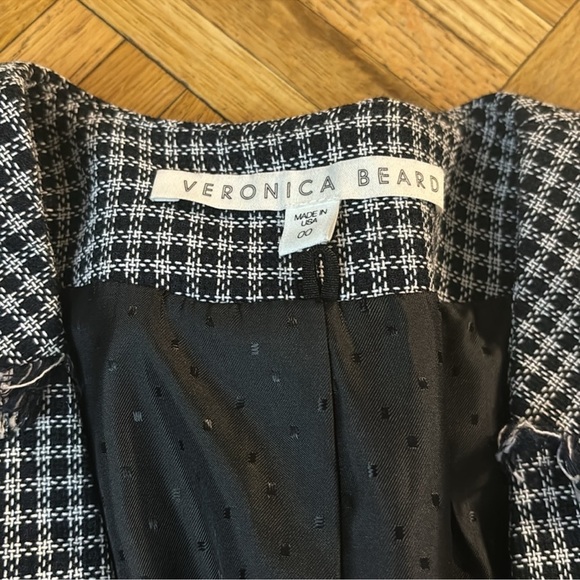 Veronica Beard callum Dickey blazer navy and white checked blazer jacket - Picture 5 of 5